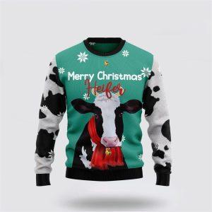Merry christmas heifer Cow Ugly Christmas Sweater…