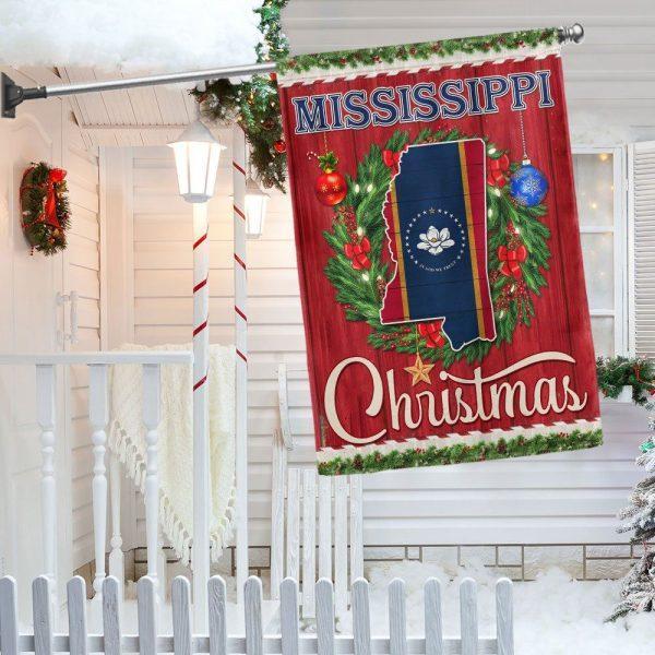 Mississippi Christmas Flag Merry Christmas – Christmas Flag Outdoor Decoration