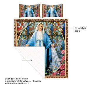 Mother Mary Bedding Jesus God Mother Mary Roses Quilt Bedding Set Christian Gift For Believers 6 k8idhe.jpg