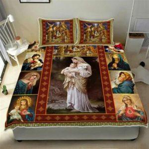 Mother Mary Our Lady of Grace Quilt Bedding Set Christian Gift For Believers 2 oyrwyk.jpg