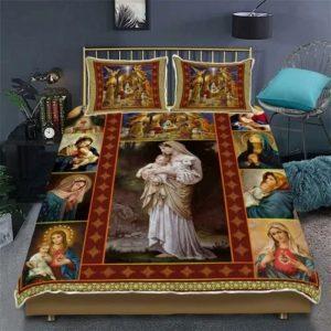Mother Mary Our Lady of Grace Quilt Bedding Set Christian Gift For Believers 3 vuwilt.jpg