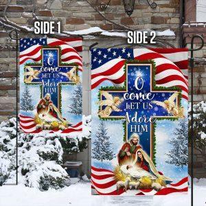 Nativity Christmas Flag O Come Let Us Adore Him Flag 4