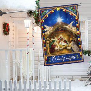 Nativity Scene Christmas Flag O Holy Night 1