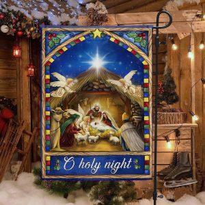 Nativity Scene Christmas Flag O Holy Night 2