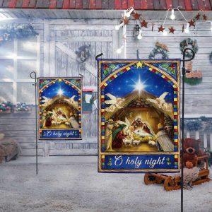 Nativity Scene Christmas Flag O Holy Night 4
