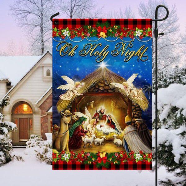 Nativity of Jesus Oh Holy Night  Jesus Christmas Flag – Christmas Flag Outdoor Decoration