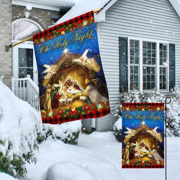 Nativity of Jesus Oh Holy Night  Jesus Christmas Flag – Christmas Flag Outdoor Decoration