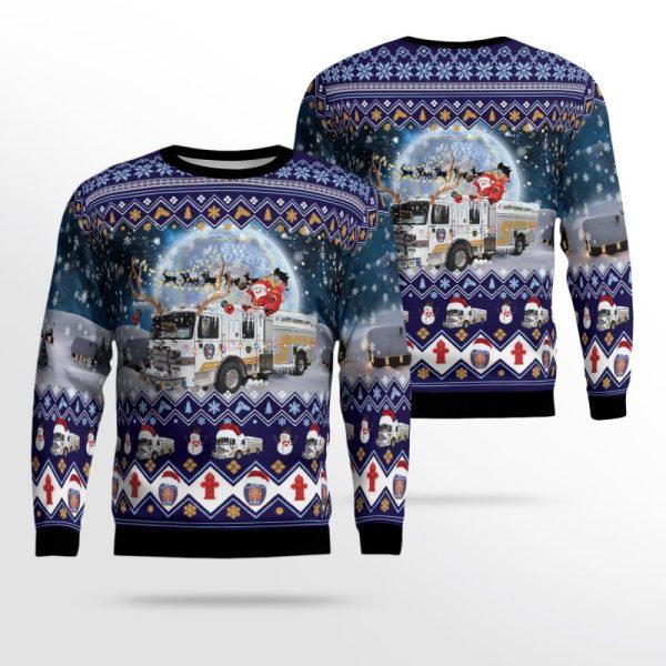 New Hanover County Fire & Rescue 3D Ugly Christmas Sweater – Christmas Gifts For Firefighters