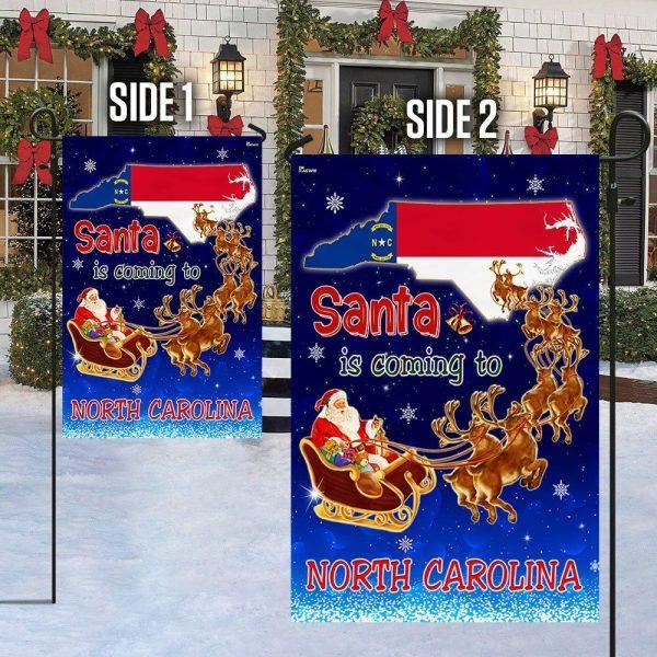 North Carolina Christmas Flag Santa Is Coming To North Carolina – Christmas Flag Outdoor Decoration