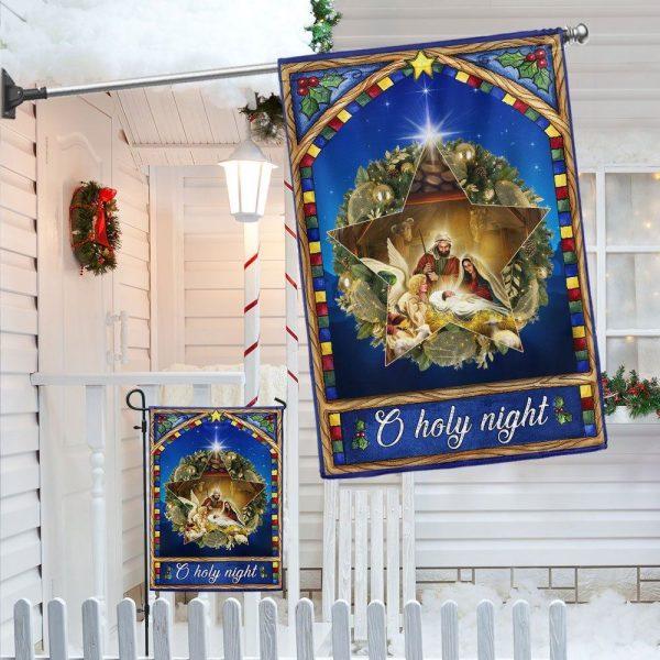 O Holy Night Christmas Nativity Jesus Flag – Christmas Flag Outdoor Decoration