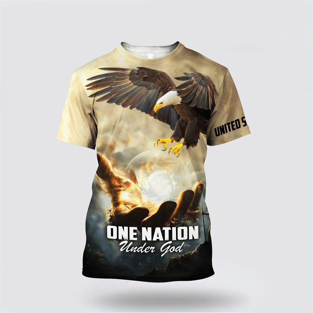 One Nation Under God All Over Print 3D T Shirt – Gifts For Christian Families