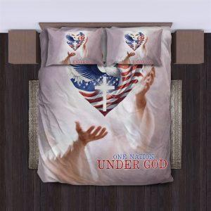 One Nation Under God America Flag Christian Quilt Bedding Set Christian Gift For Believers 3 uce0bc.jpg