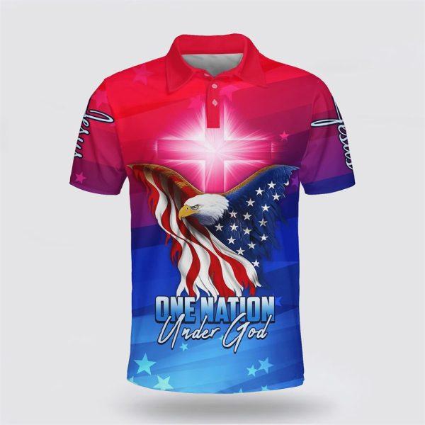 One Nation Under God American Eagle Polo Shirt – Gifts For Christian Families