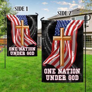 One Nation Under God Christian Cross American Flag 4