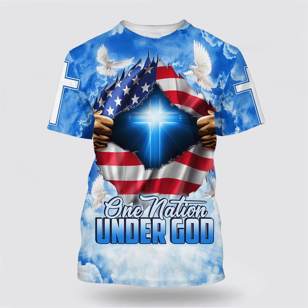 One Nation Under God Cross All Over Print 3D T Shirt – Gifts For Christians One Nation Under God Cross All Over Print 3D T Shirt – Gifts For Christians