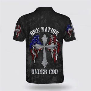 One Nation Under God Cross American Polo Shirt Gifts For Christian Families 2 aejgdv.jpg