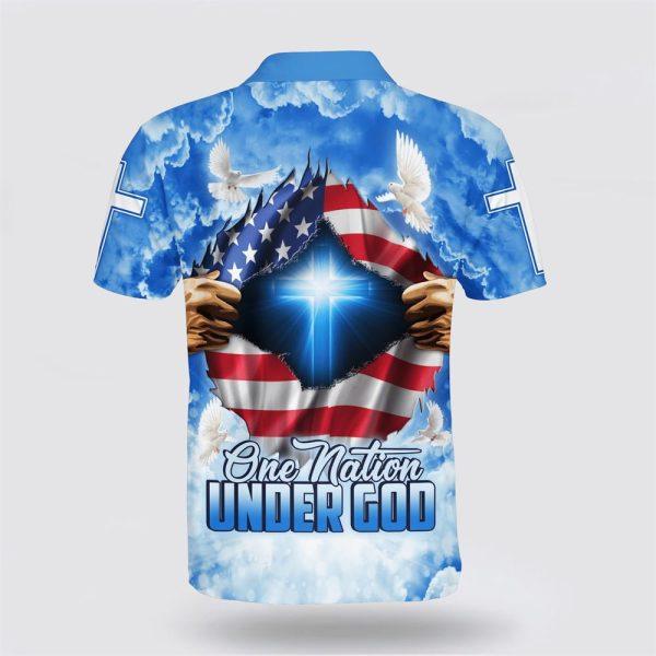 One Nation Under God Cross Polo Shirt – Gifts For Christian Families