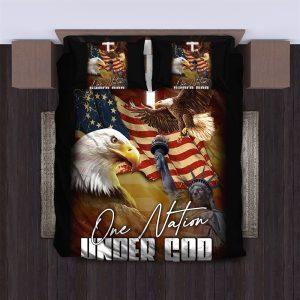 One Nation Under God Eagle And Statue of Liberty Christian Quilt Bedding Set Christian Gift For Believers 3 ugu4k7.jpg