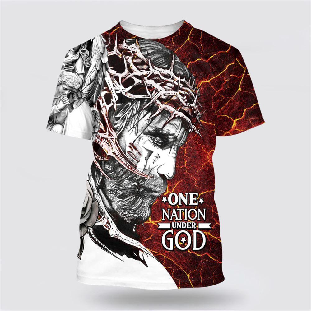 One Nation Under God Jesus All Over Print 3D T Shirt – Gifts For Jesus Lovers One Nation Under God Jesus All Over Print 3D T Shirt – Gifts For Jesus Lovers