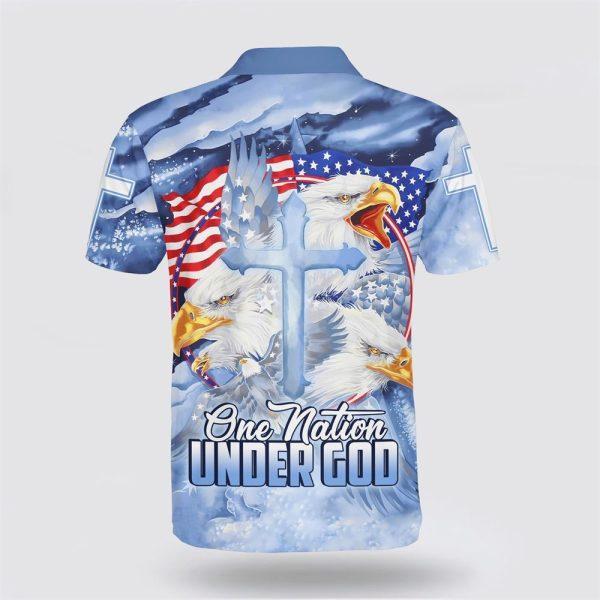 One Nation Under God Jesus American Eagle Polo Shirt – Gifts For Christian Families