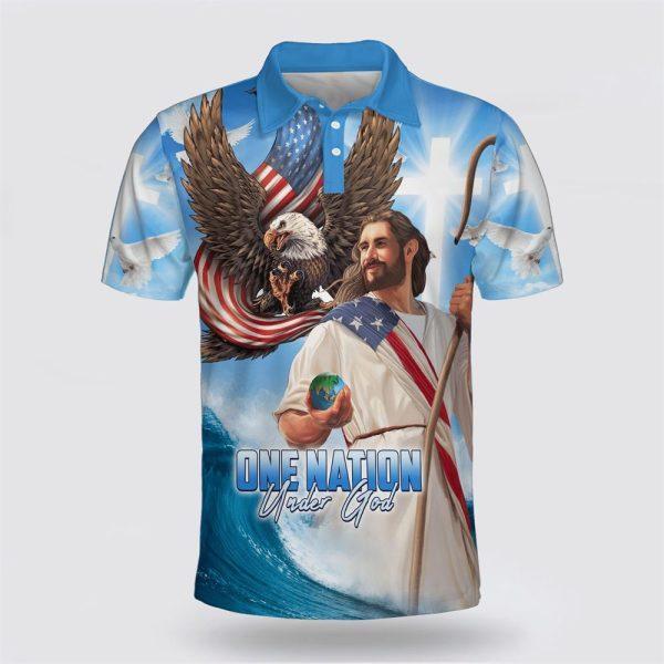 One Nation Under God Jesus American Polo Shirt – Gifts For Christian Families