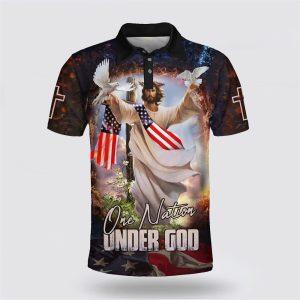 One Nation Under God Jesus And Dove American Polo Shirt Gifts For Christian Families 1 fja3y4.jpg