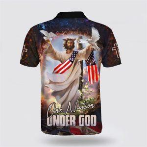 One Nation Under God Jesus And Dove American Polo Shirt Gifts For Christian Families 2 p0lfc1.jpg