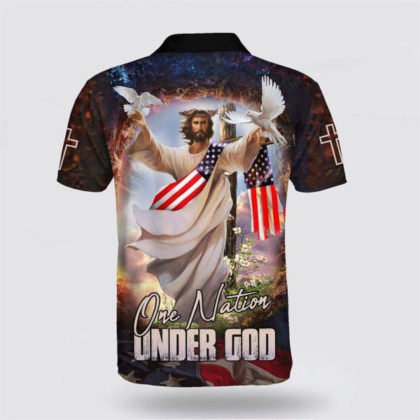 One Nation Under God Jesus And Dove American Polo Shirt – Gifts For Christian Families