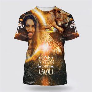 One Nation Under God Jesus And Eagle All Over Print 3D T Shirt Gifts For Christians 1 prdnuh.jpg