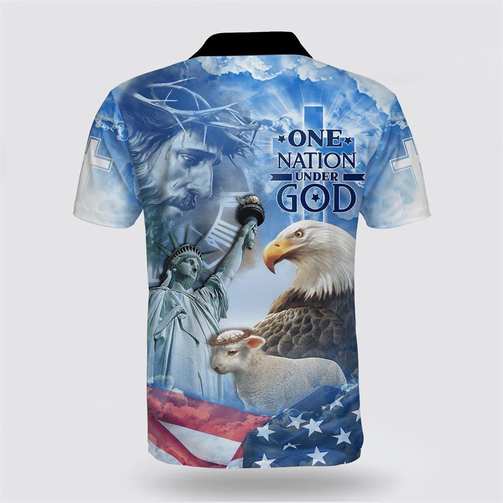 One Nation Under God Jesus Christ American Polo Shirt – Gifts For Christian Families