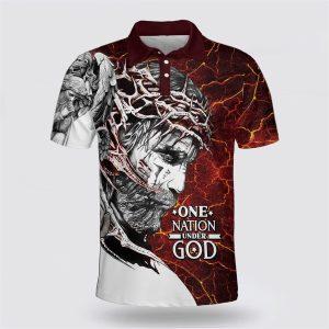 One Nation Under God Jesus Christ Polo Shirt Gifts For Christian Families 1 jwpuw7.jpg