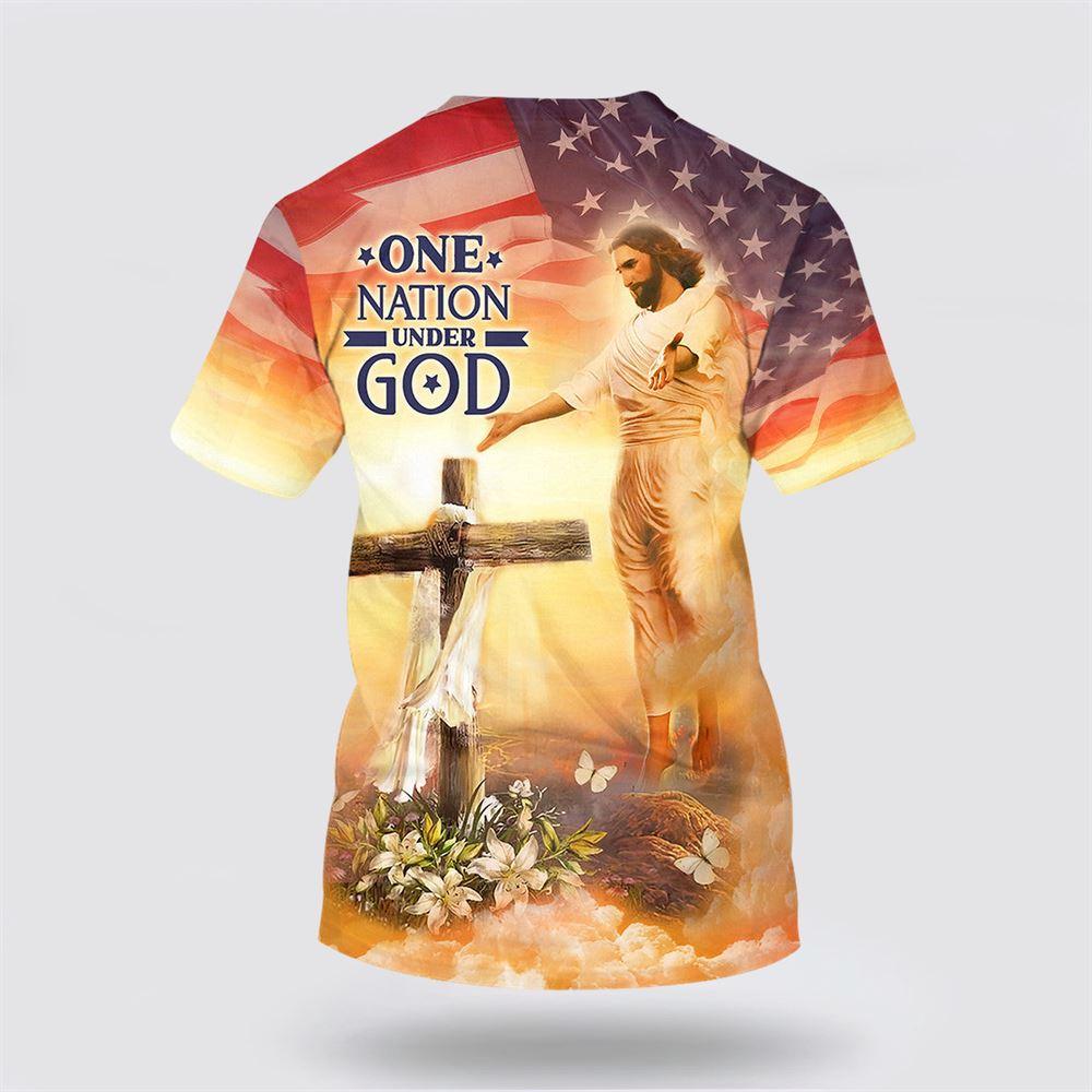 One Nation Under God Jesus Cross All Over Print 3D T Shirt – Gifts For Christians One Nation Under God Jesus Cross All Over Print 3D T Shirt – Gifts For Christians