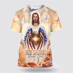 One Nation Under God Jesus Eagle American…