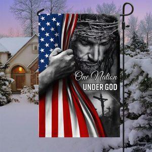 One Nation Under God Jesus Garden Flag…