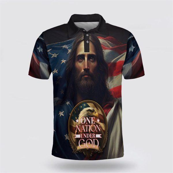 One Nation Under God Jesus Polo Shirt – Gifts For Christian Families