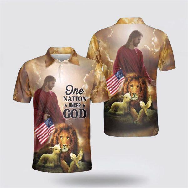 One Nation Under God Jesus Polo Shirts – Gifts For Christian Families