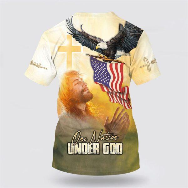 One Nation Under God Jesus Prayer All Over Print 3D T Shirt – Gifts For Christians