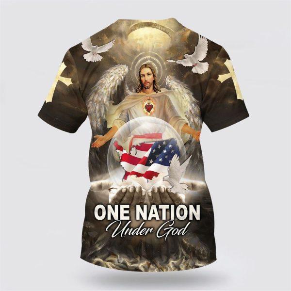 One Nation Under God Jesus Wings All Over Print 3D T Shirt – Gifts For Christians