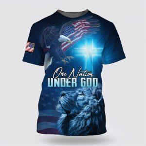 One Nation Under God Lion Cross Eagles…