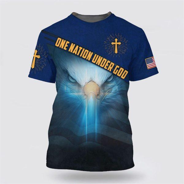 One Nation Under God Proud American Eagle All Over Print 3D T Shirt – Gifts For Christians