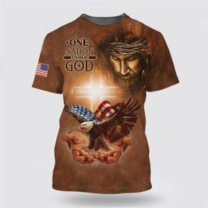 One Nation Under God Shirts American Eagle Christian Jesus All Over Print 3D T Shirt Gifts For Christians 1 qdbfga.jpg