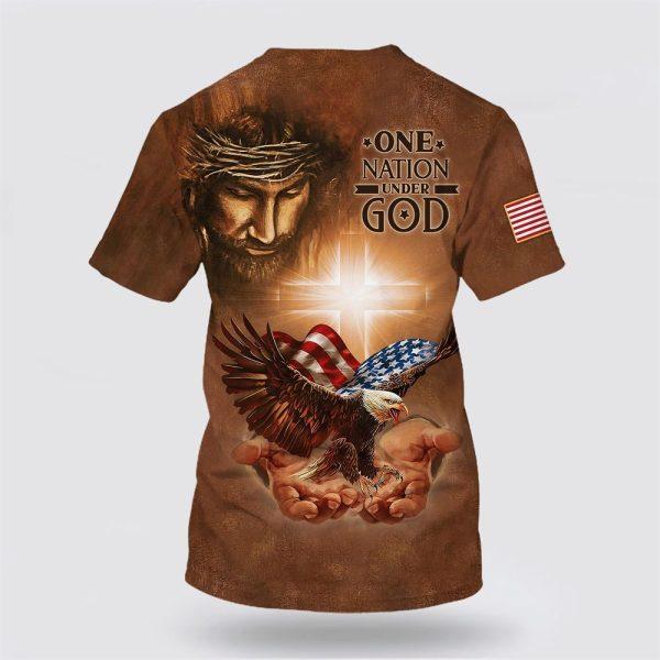 One Nation Under God Shirts American Eagle Christian Jesus All Over Print 3D T Shirt – Gifts For Christians