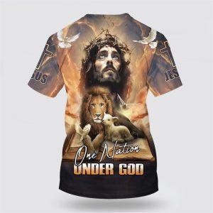 One Nation Under God Shirts Jesus Lion And The Lamb All Over Print 3D T Shirt Gifts For Christians 2 fsedek.jpg