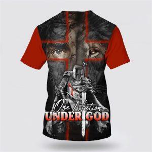 One Nation Under God Warrior And Lion Cross All Over Print 3D T Shirt Gifts For Christians 2 skjpru.jpg