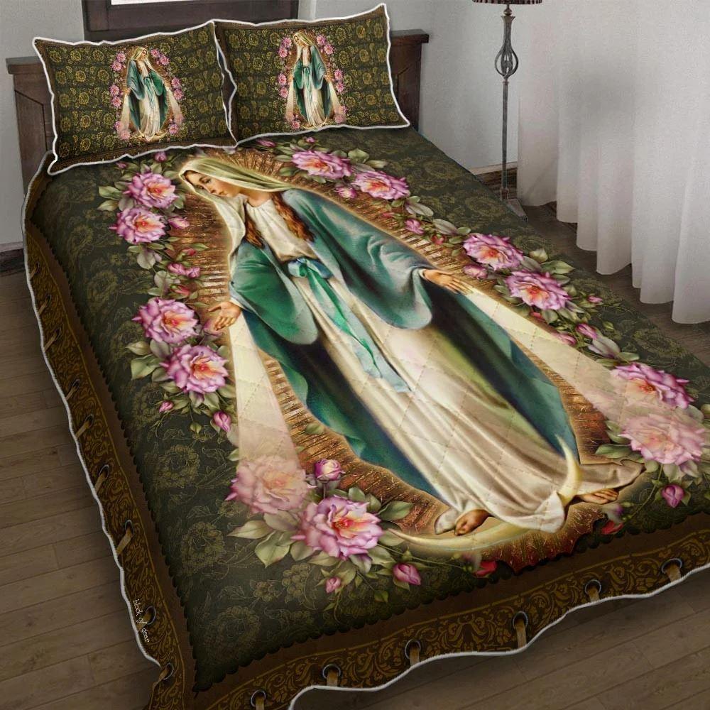Our Lady Immaculate Conception Of Mary Quilt Bedding Set – Christian Gift For Believers