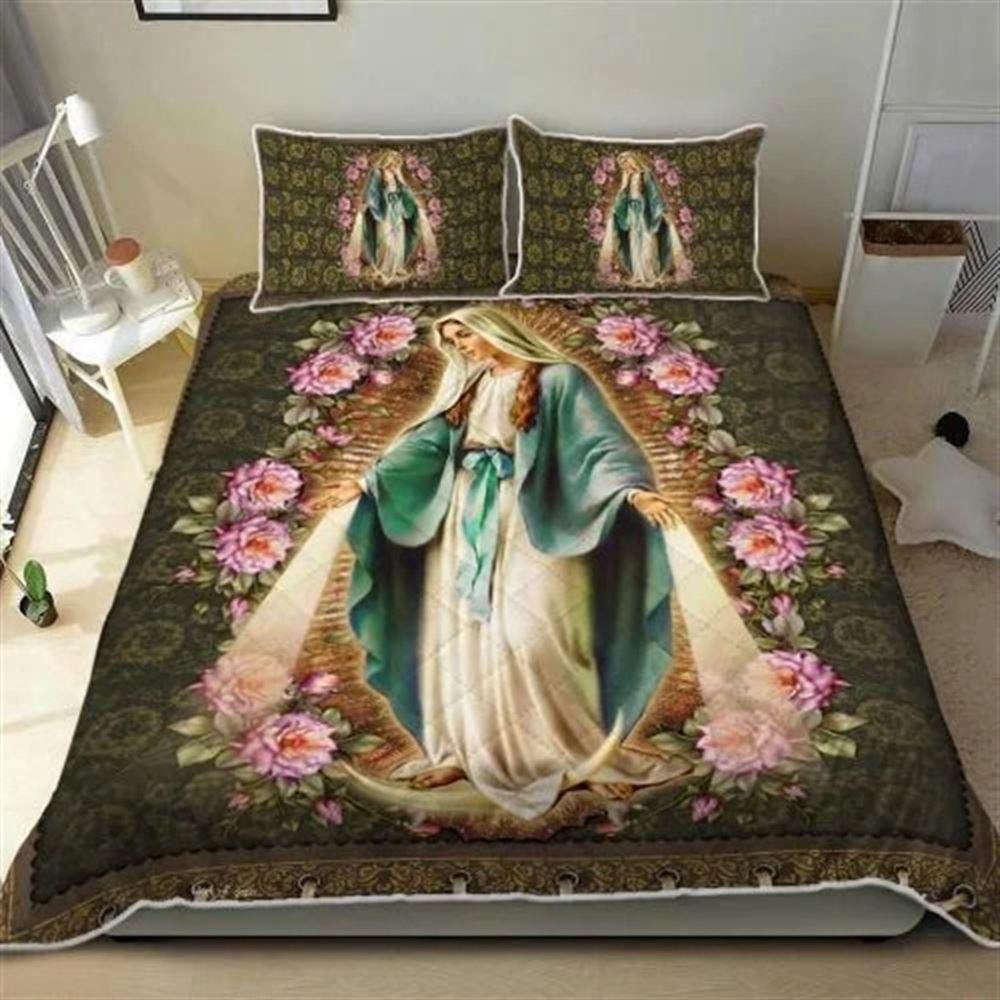 Our Lady Immaculate Conception Of Mary Quilt Bedding Set – Christian Gift For Believers