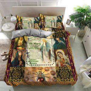 Our Lady Of Sorrows Hear Our Prayer Christian Quilt Bedding Set Christian Gift For Believers 3 yrzjke.jpg