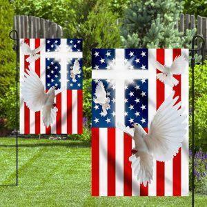 Peace Dove Christian Cross American Flag 4