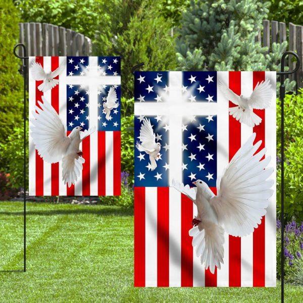 Peace Dove Christian Cross American Flag – Christian Flag Outdoor Decoration