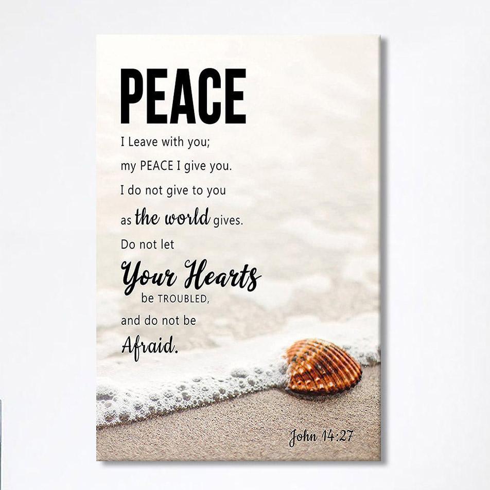 Peace I Leave With You – John 14 27 Canvas Wall Art – Christian Wall Art Canvas